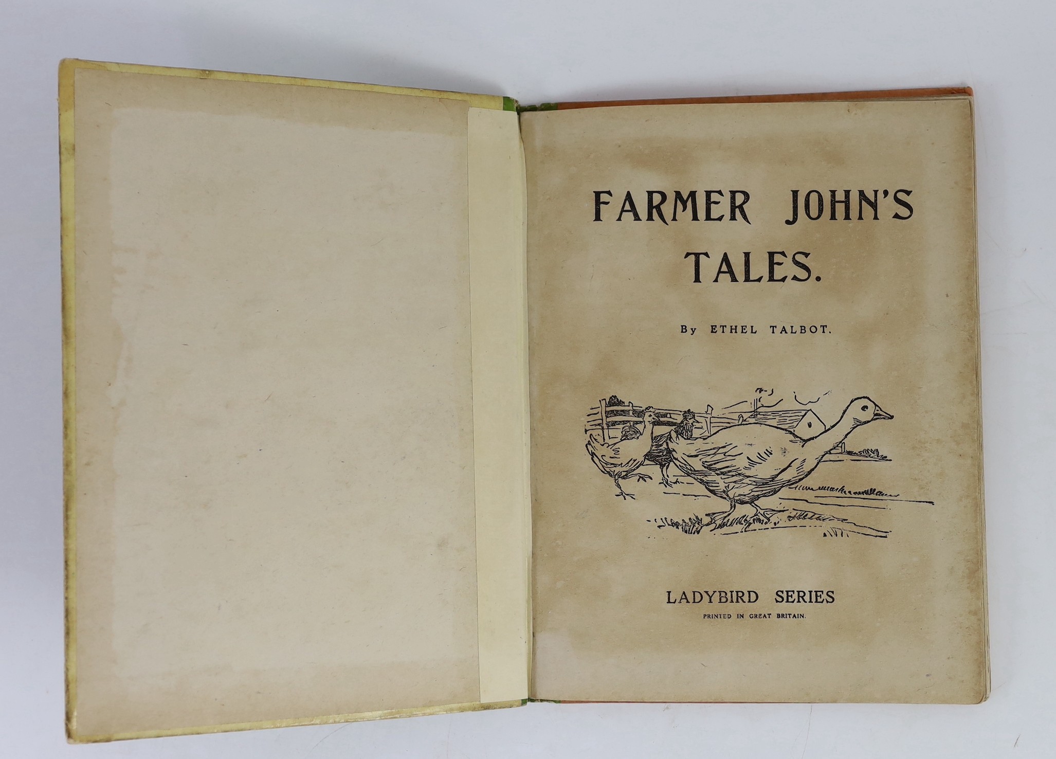 Three early 20th century Children’s works - Attwell, Mabel Lucy - Quiet Time Tales, some plates coloured by infants, S.W. Partridge, 1933; Talbot, Ethel - Farmer John’s Tales, childish inscription to title verso, Ladybir